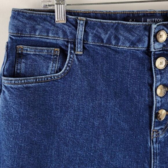 Boden Button Fly Wide Leg Jeans Size 14 Mid Vintage Denim Stretch Mom High Rise - Picture 10 of 14